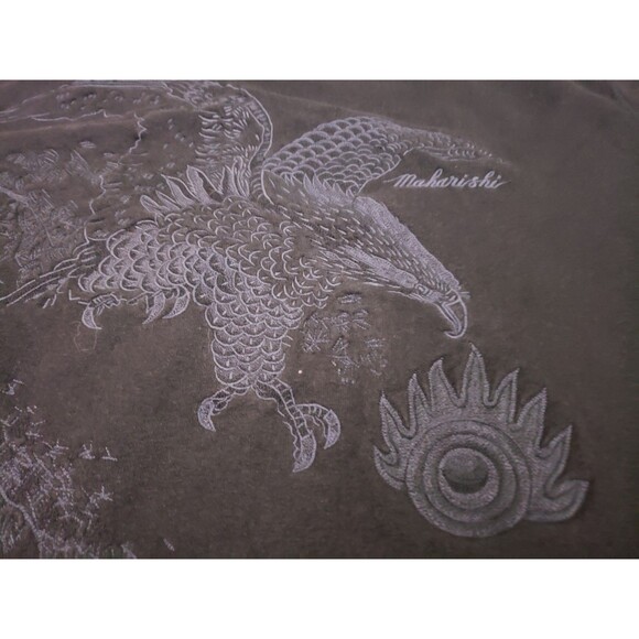 Maharishi Sweatshirt Mens Large Black Hemp Cotton Embroidered Winter Eagle - Picture 7 of 12
